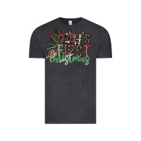 Vintage Black Baby's First Christmas Vintage Tee - CowhideDigitalArt