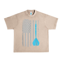 French Oak throwing darts   vintage usa american flag for dart players t shirt Urban Heavy Tee - linhVisuals