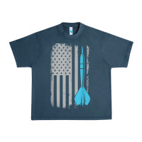 Throwing Darts   Vintage Usa American Flag For Dart Players T Shirt Urban Heavy Tee | Teevron