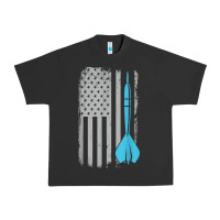 Pigment Black throwing darts   vintage usa american flag for dart players t shirt Urban Heavy Tee - linhVisuals