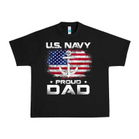Black u.s navy proud dad with american flag gift veteran day t shirt Urban Heavy Tee - linhVisuals