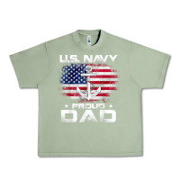 Oil Green u.s navy proud dad with american flag gift veteran day t shirt Urban Heavy Tee - linhVisuals