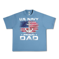 Pebble Blue u.s navy proud dad with american flag gift veteran day t shirt Urban Heavy Tee - linhVisuals