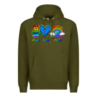 Army Green Peace Love Pride Premium Hoodie - Jasminsmagicworld