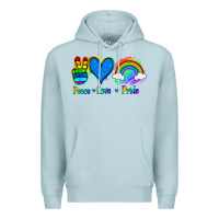 Blue Mist Peace Love Pride Premium Hoodie - Jasminsmagicworld
