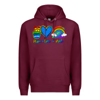 Burgundy Peace Love Pride Premium Hoodie - Jasminsmagicworld