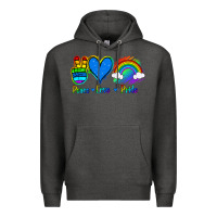 Charcoal Heather Peace Love Pride Premium Hoodie - Jasminsmagicworld