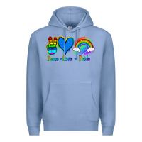 Colony Blue Peace Love Pride Premium Hoodie - Jasminsmagicworld