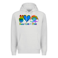 Dove Grey Peace Love Pride Premium Hoodie - Jasminsmagicworld