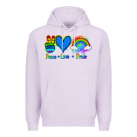Lilac Peace Love Pride Premium Hoodie - Jasminsmagicworld