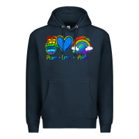 Navy Peace Love Pride Premium Hoodie - Jasminsmagicworld