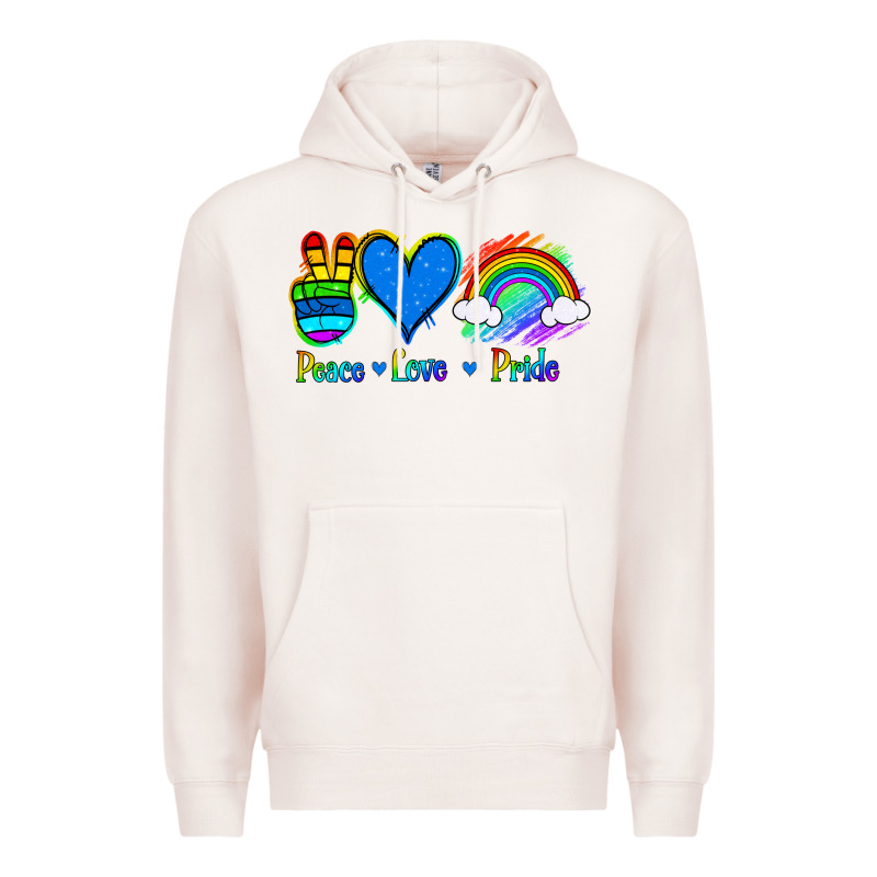 Peace Love Pride Premium Hoodie by Jasminsmagicworld | Teevron