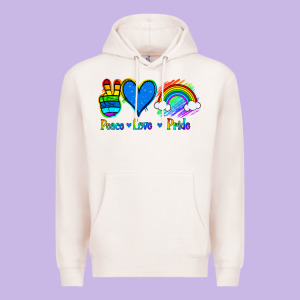 Peace Love Pride Premium Hoodie Designed By Jasminsmagicworld