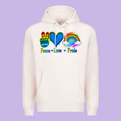 Peace Love Pride Premium Hoodie Designed By Jasminsmagicworld