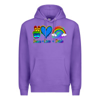 Purple Peace Love Pride Premium Hoodie - Jasminsmagicworld