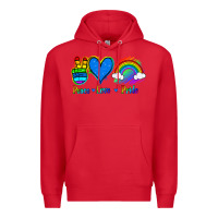 Red Peace Love Pride Premium Hoodie - Jasminsmagicworld