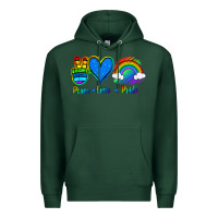 Sports Green Peace Love Pride Premium Hoodie - Jasminsmagicworld