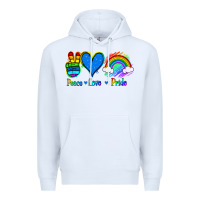 White Peace Love Pride Premium Hoodie - Jasminsmagicworld