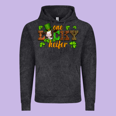St Patricks One Lucky Heifer Baby Cow Vintage Hoodie Designed By Artiststas