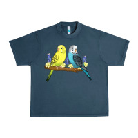 Midnight Navy cute budgies Urban Heavy Tee - linhVisuals