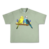 Oil Green cute budgies Urban Heavy Tee - linhVisuals