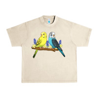 Sandshell cute budgies Urban Heavy Tee - linhVisuals