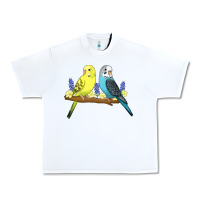 White cute budgies Urban Heavy Tee - linhVisuals