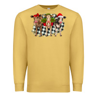 Antique Gold Christmas heifers front view Premium Sweatshirt - RanaPortraitStore