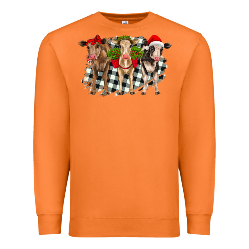 Christmas Heifers Front View Premium Sweatshirt by RanaPortraitStore | Teevron