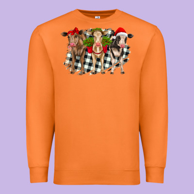 Christmas Heifers Front View Premium Sweatshirt Designed By Ranaportraitstore