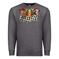 Charcoal Heather Christmas heifers front view Premium Sweatshirt - RanaPortraitStore