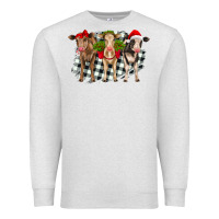 Oatmeal Heather Christmas heifers front view Premium Sweatshirt - RanaPortraitStore