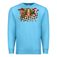Ocean Blue Christmas heifers front view Premium Sweatshirt - RanaPortraitStore