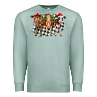 Seafoam Christmas heifers front view Premium Sweatshirt - RanaPortraitStore