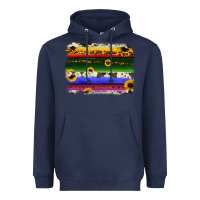 Navy serape sunflowers leopard cowhide background Heavyweight Hoodie - RanaPortraitStore