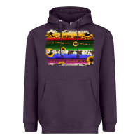 Plum serape sunflowers leopard cowhide background Heavyweight Hoodie - RanaPortraitStore