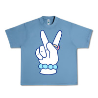 Pebble Blue girl peace sign Urban Heavy Tee - linhVisuals