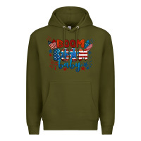 Army Green boom boom baby 4th of july Premium Hoodie - BarkalooDesign