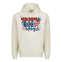 Oatmeal Heather boom boom baby 4th of july Premium Hoodie - BarkalooDesign