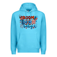 Ocean Blue boom boom baby 4th of july Premium Hoodie - BarkalooDesign