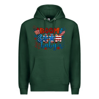 Sports Green boom boom baby 4th of july Premium Hoodie - BarkalooDesign