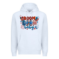 White boom boom baby 4th of july Premium Hoodie - BarkalooDesign