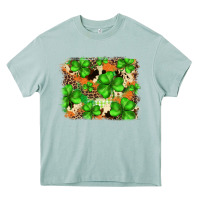 Arona st.patricks plaid  green glitter cowhide  leopard Heavy Core Tee - FaDigitalArtStudio