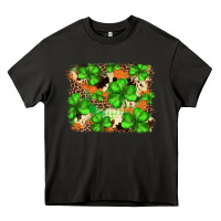 Asphalt st.patricks plaid  green glitter cowhide  leopard Heavy Core Tee - FaDigitalArtStudio