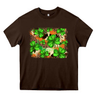 Chocolate Brown st.patricks plaid  green glitter cowhide  leopard Heavy Core Tee - FaDigitalArtStudio