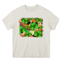 Cream st.patricks plaid  green glitter cowhide  leopard Heavy Core Tee - FaDigitalArtStudio