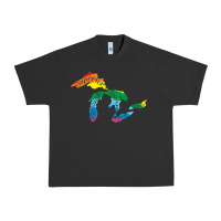 Pigment Black all michigan great lakes rainbow colors Urban Heavy Tee - linhVisuals
