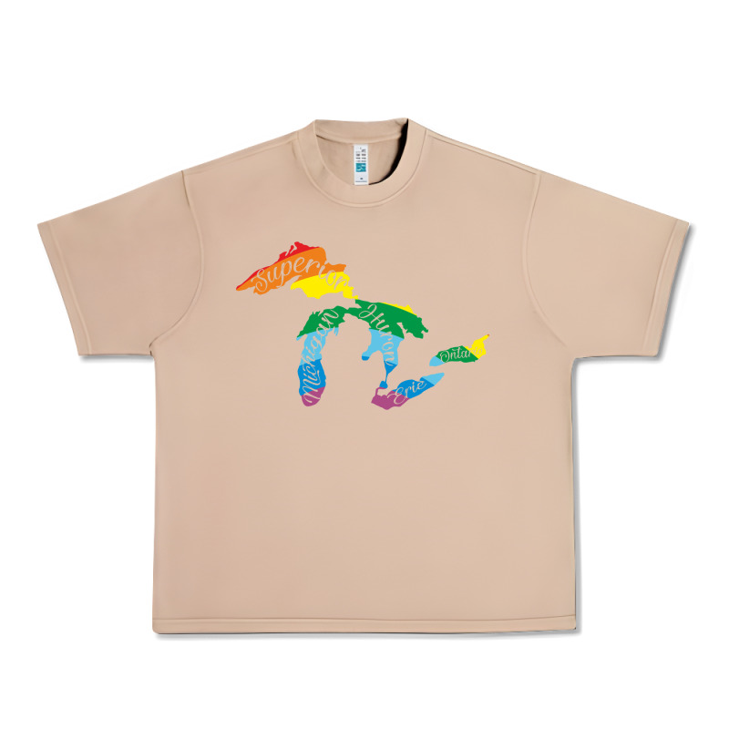 All Michigan Great Lakes Rainbow Colors Urban Heavy Tee by linhVisuals | Teevron