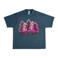 Midnight Navy Merry Christmas pink  trees Urban Heavy Tee - CowhideDigitalArt