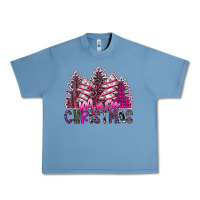 Pebble Blue Merry Christmas pink  trees Urban Heavy Tee - CowhideDigitalArt